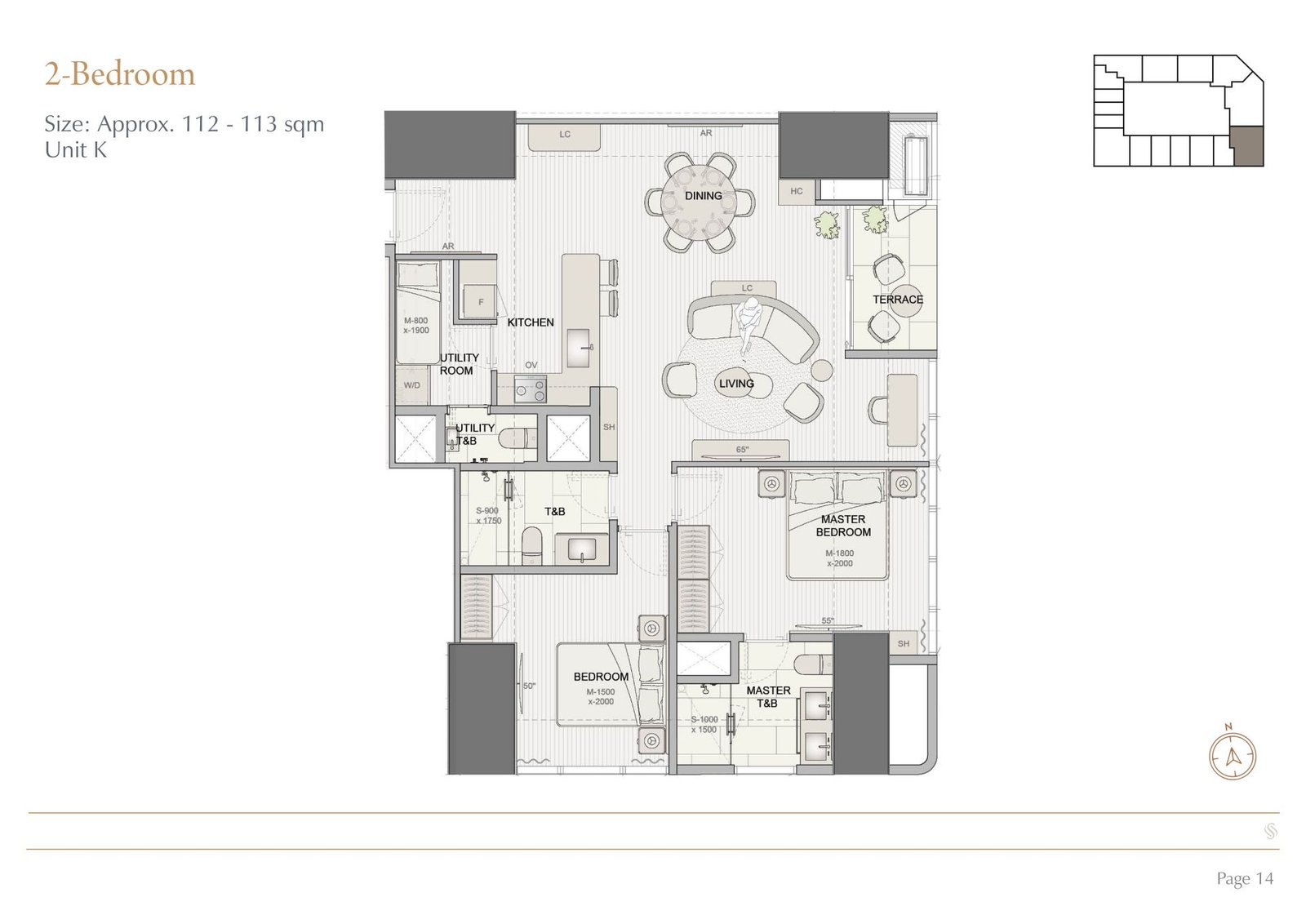 2BR Unit K 112-113 sqm
